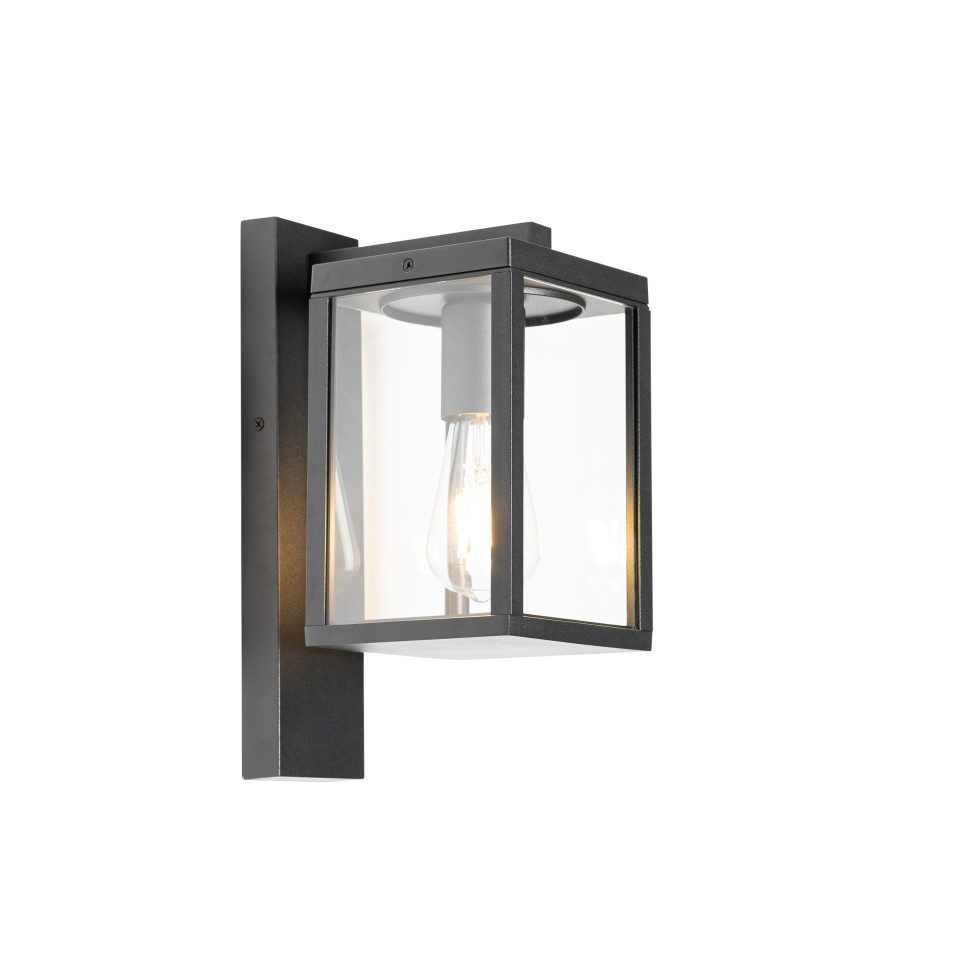 Qazqa Gartenleuchte Charlois, Dimmbar, LED wechselbar, Warmweiß, QAZQA Laterne außen, e27, Schwarz, Aluminium, Industrie