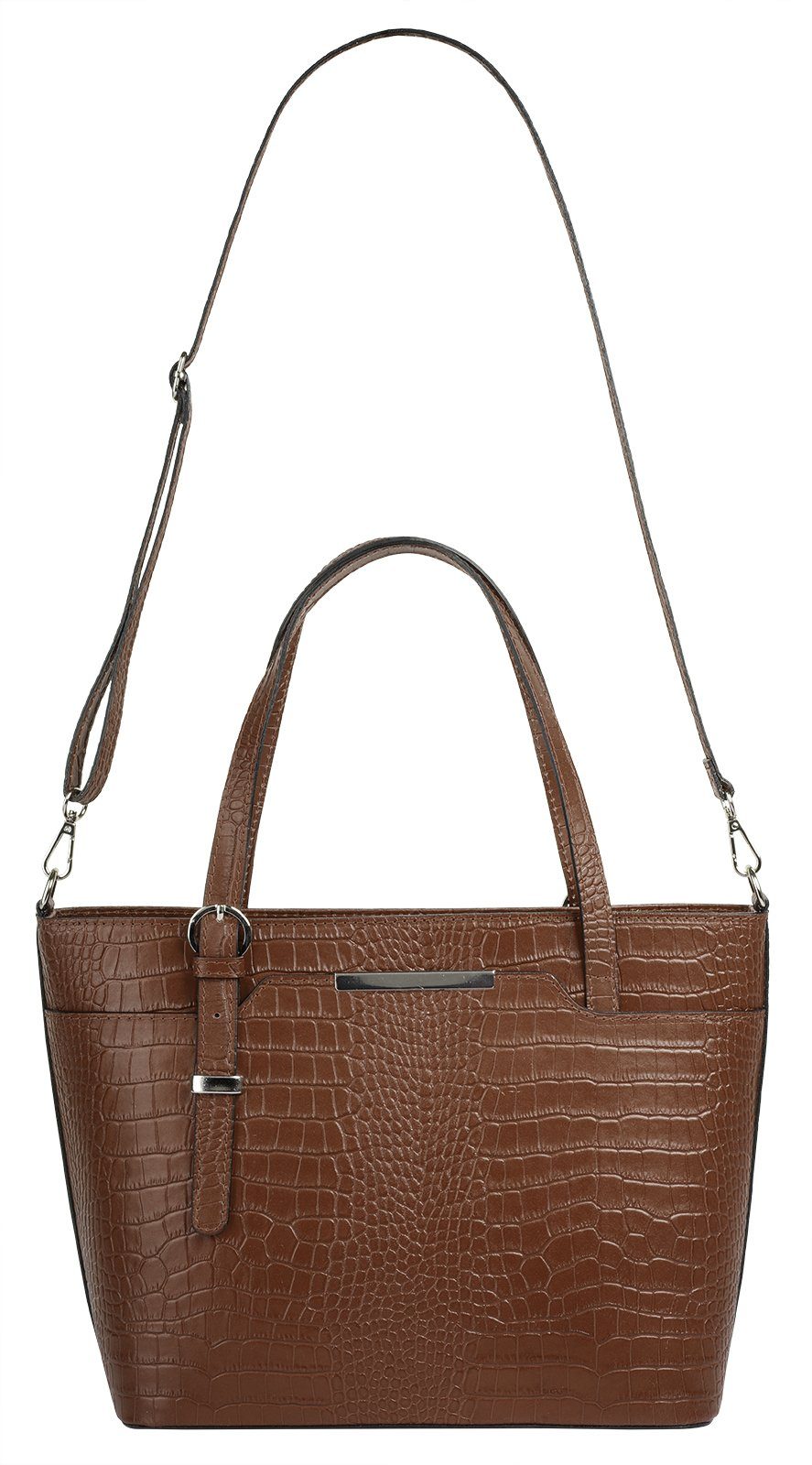 Cluty Henkeltasche, echt Leder, Made in Italy