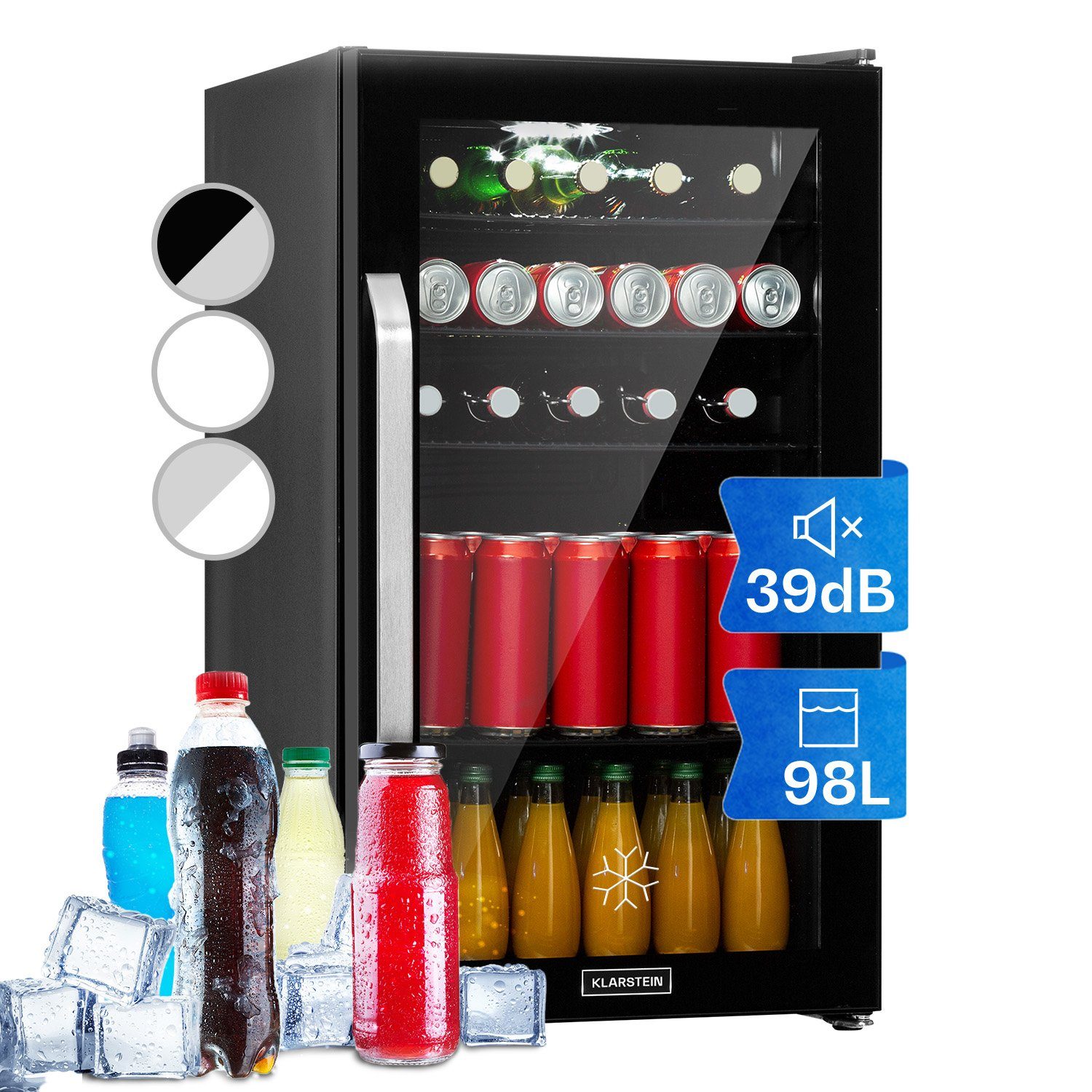 Klarstein Getränkekühlschrank HEA13-Beersafe3XL-OX 10039655, 83 cm Glastür breit, hoch, cm Bierkühlschrank mit Getränkekühlschrank Flaschenkühlschrank 47