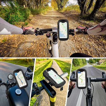 HYTIREBY Universal 360° Fahrrad-Halterung Handy-Halterung, (Outdoor Tasche Fahrradtasche mit Regenhaube)
