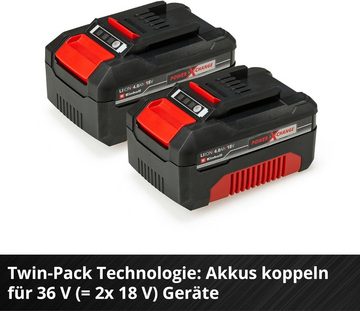 Einhell Akku PXC-Twinpack 4,0 Ah (Li-Ion, 18V, 2x 4,0 Ah 18 V Power X-Change Zusatz-Akku