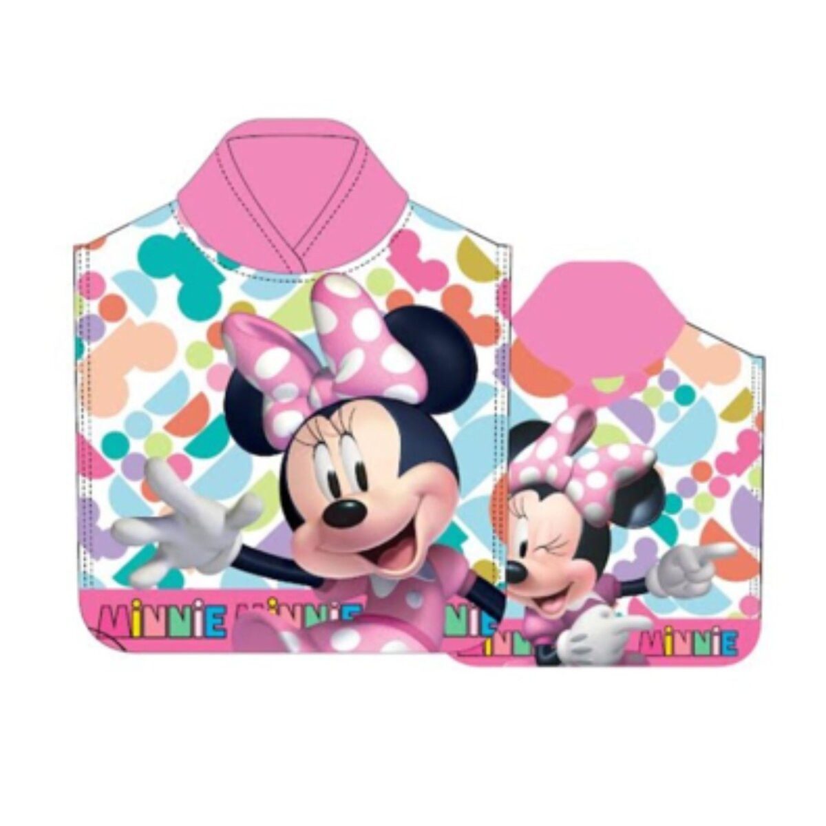 Disney Poncho Minnie Maus Poncho mit Kapuze Badeponcho 100x50cm