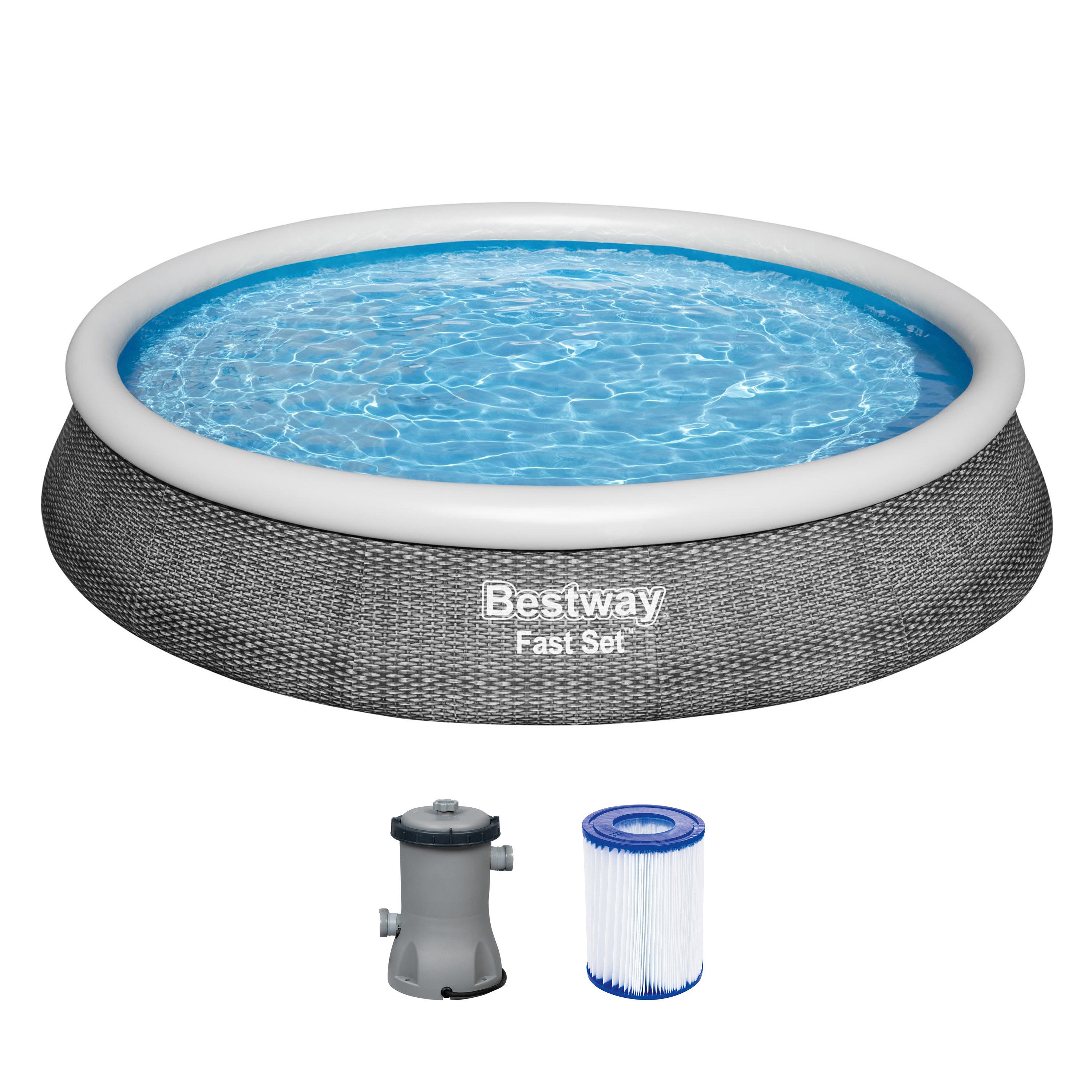Bestway Quick-Up Pool Fast Set™ (Set, Inkl. Filterpumpe), Ø 396 x 84 cm