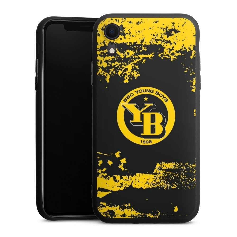 DeinDesign Handyhülle BSC Young Boys Offizielles Lizenzprodukt Fanartikel BSC YB Grunge, Apple iPhone Xr Silikon Hülle Premium Case Handy Schutzhülle