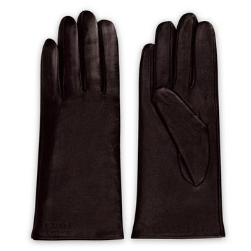 Navaris Lederhandschuhe Touchscreen Nappa Handschuhe für Damen - aus Lammleder mit Kaschmir Mix Futter - Damenhandschuhe mit Touch Funktion - M