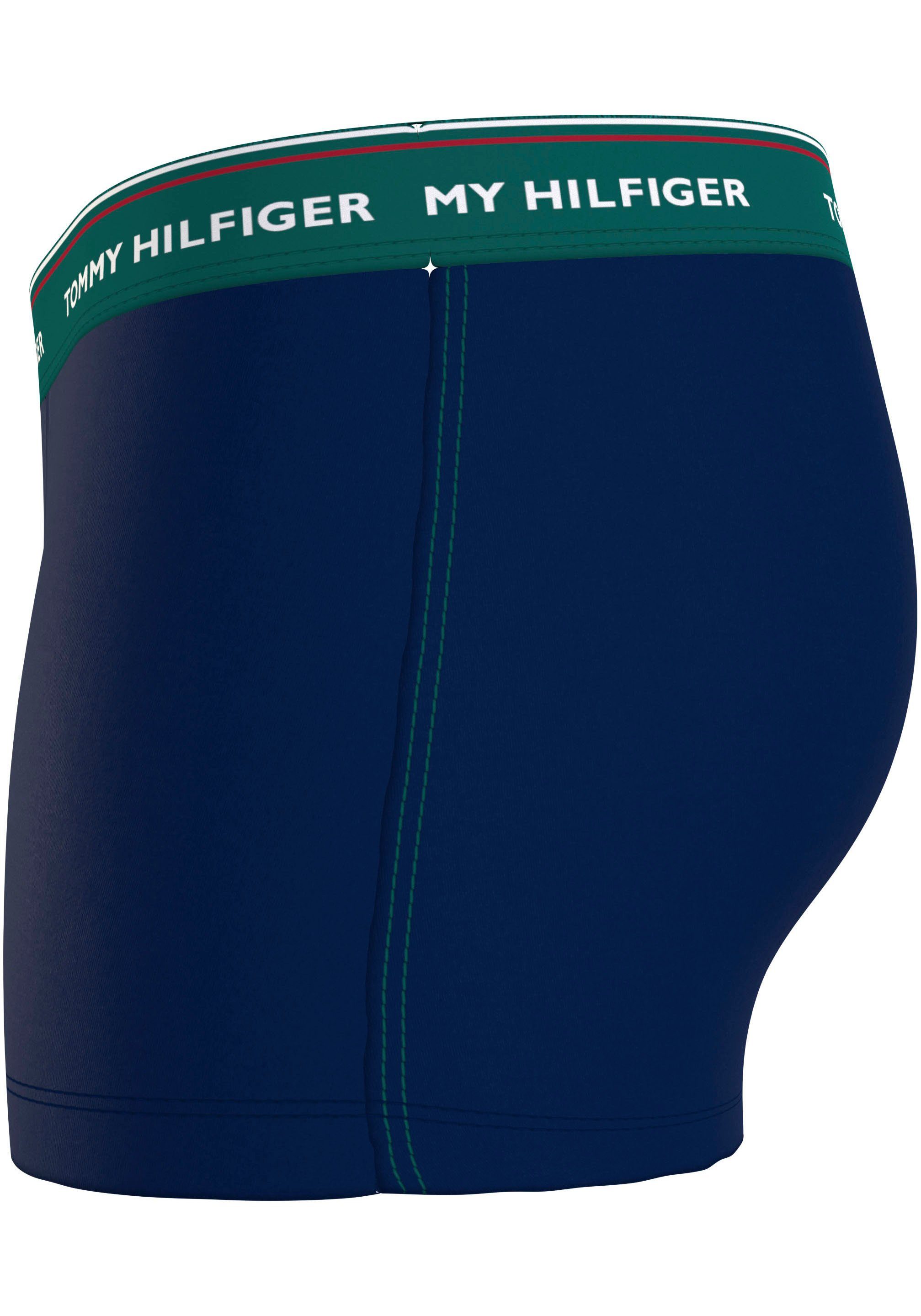 Tommy Hilfiger Underwear Trunk 3P Logo-Elastikbund mit TRUNK Emeral/C WB Gr (Packung, 3er-Pack) Dp Green/Courtside