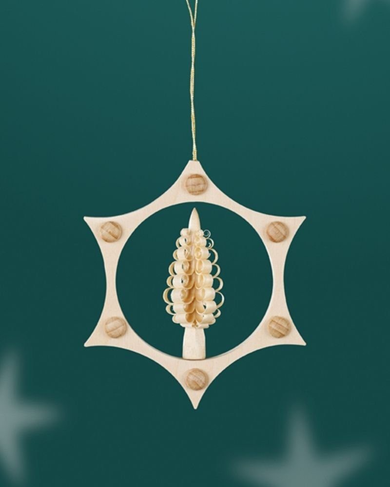 Rudolphs Schatzkiste Spanbaum-Baumbehang – 2er Set, 9,5 Cm, Handgefertigt Aus Lindenholz, Für Weihnachtsbaum