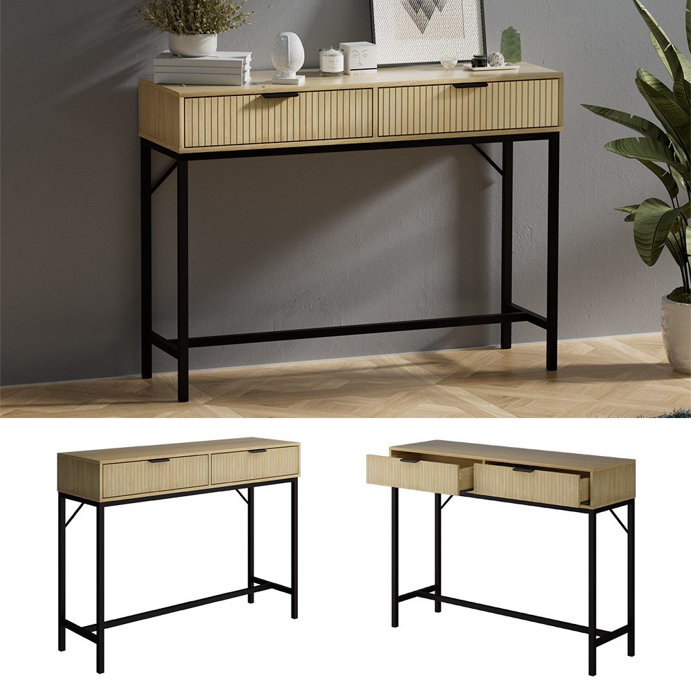 Vicco Konsolentisch Lennox, Eiche/Schwarz, 100 x günstig online kaufen