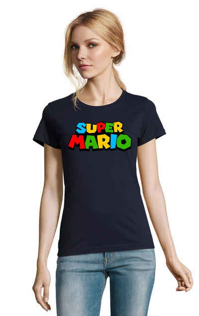 Blondie & Brownie T-Shirt Damen Super Mario Retro Gamer Gaming Konsole Spiele