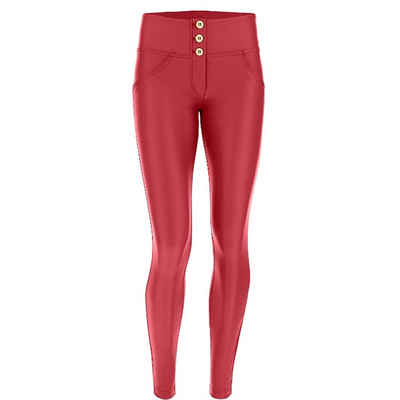 Freddy Lederimitathose WR.UP® Ecoleder - Mid Waist Skinny - Deep Claret Red