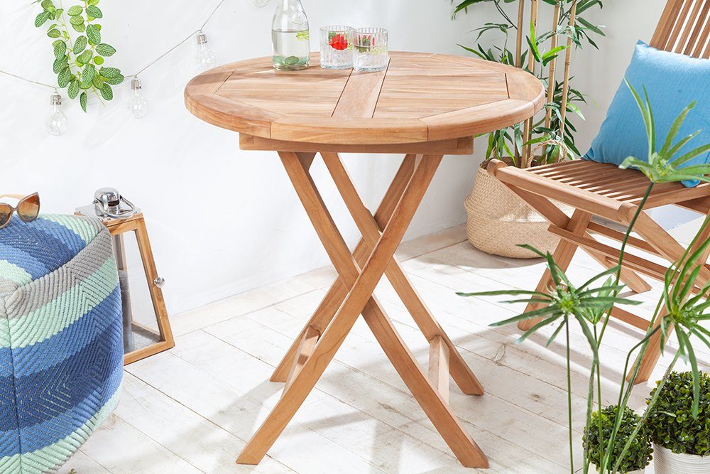Beistelltisch Gartentisch aus massivem Teak Holz 60x120 cm 