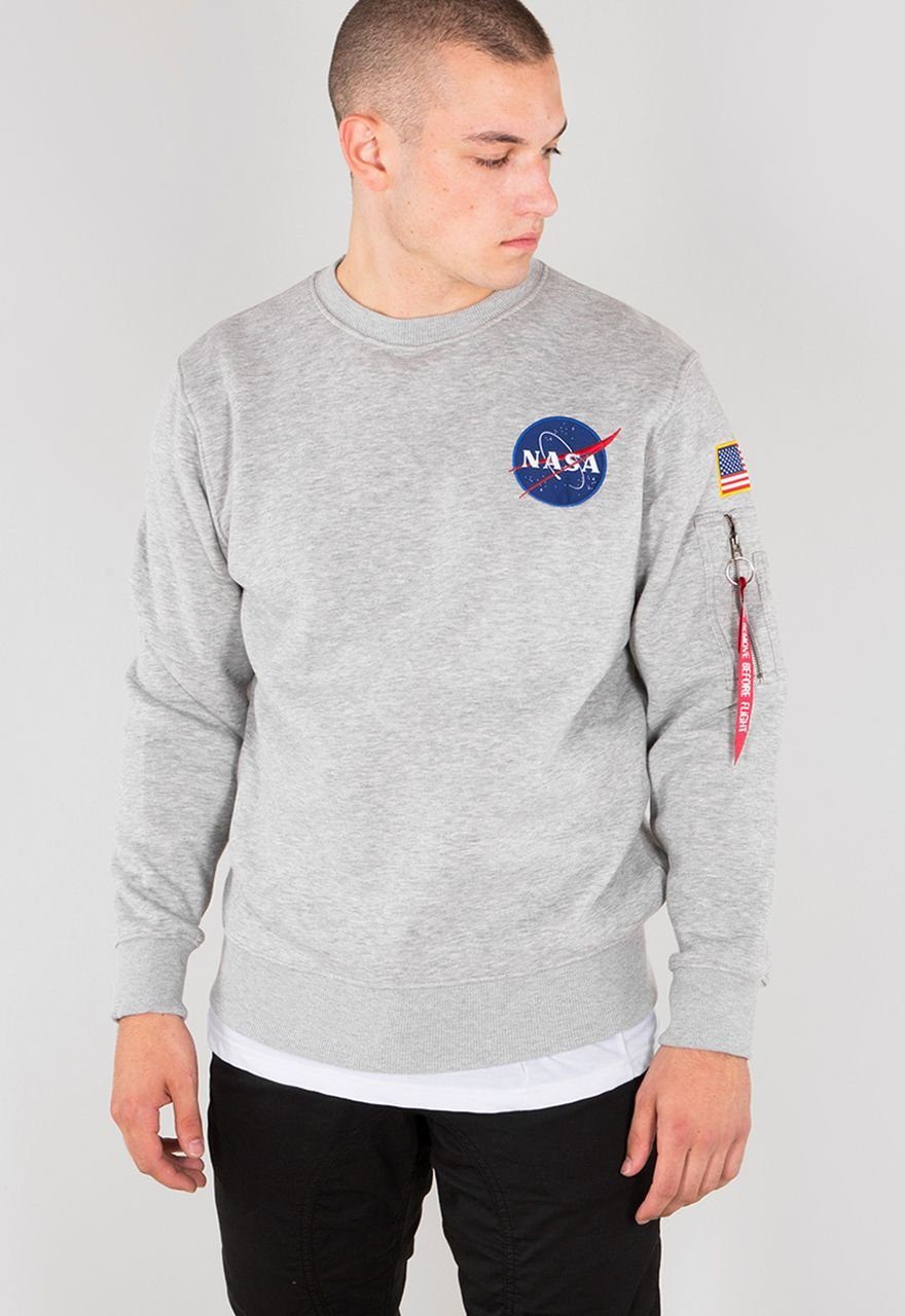 Alpha Industries Space Sweater grey Shuttle heather Kapuzenpullover