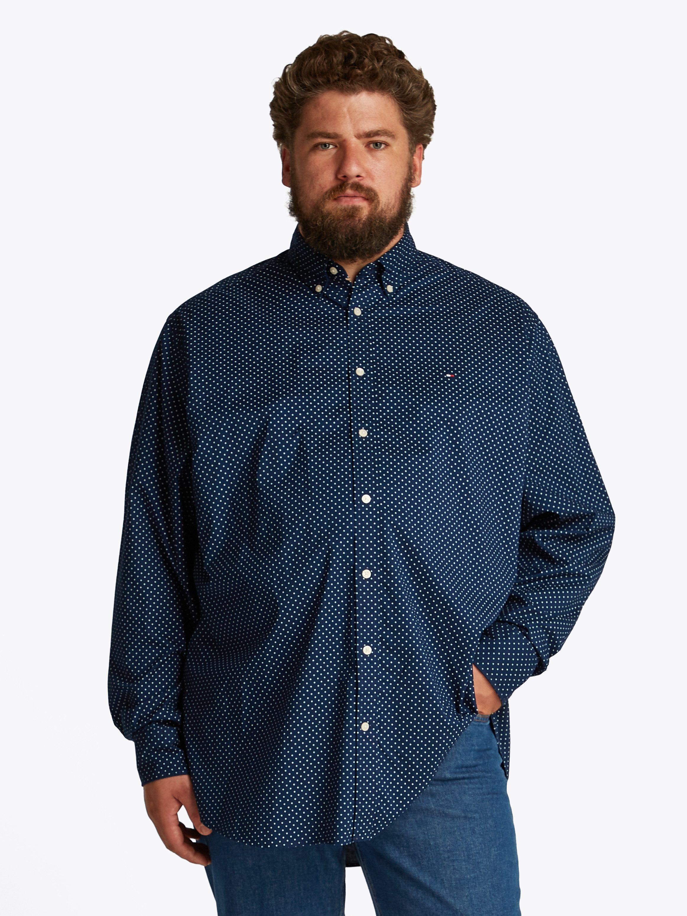 Langarmhemd BT-FLEX POPLIN POLKA DOT S-B