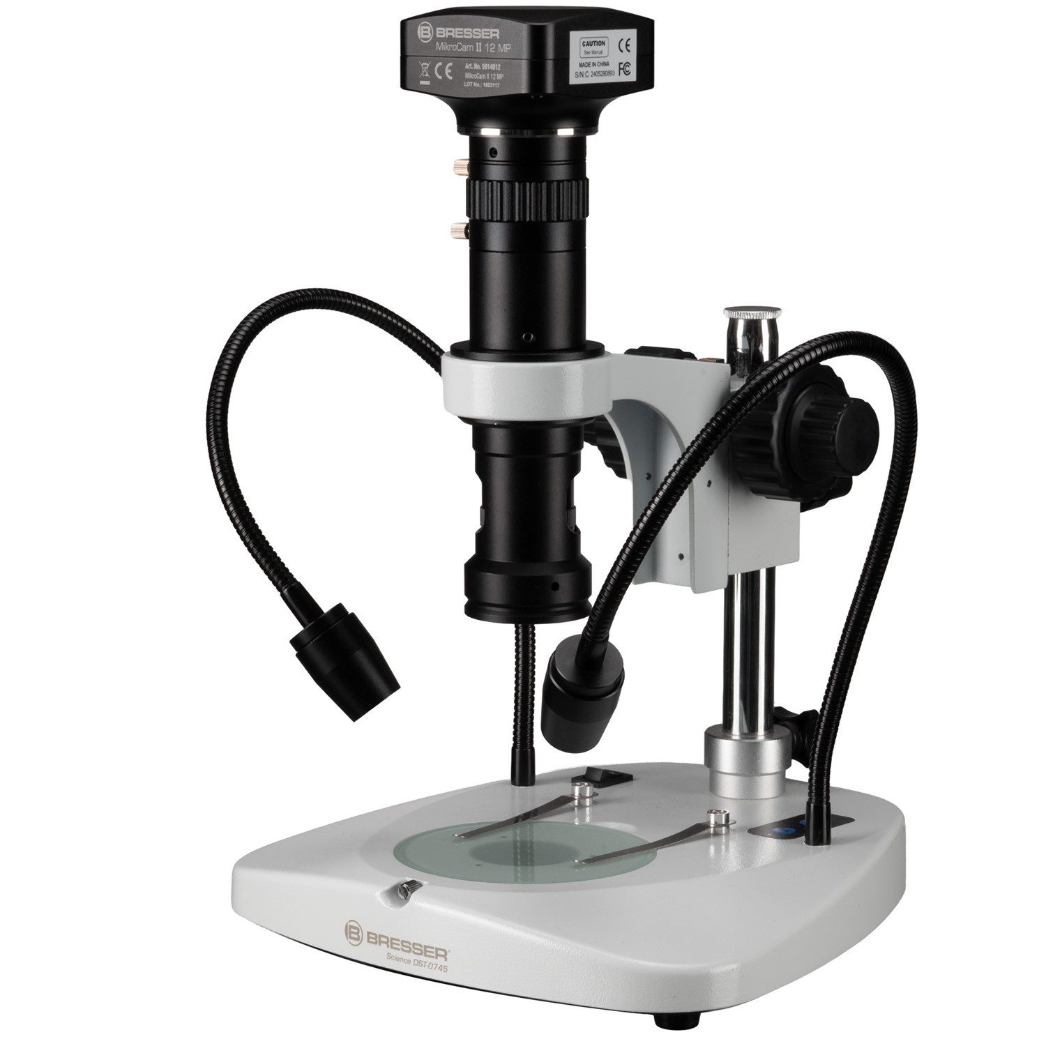 BRESSER BRESSER DST-0745 Zoom-Optik mit MikroCamII Mikroskopkamera 12MP USB 3… Auf- und Durchlichtmikroskop