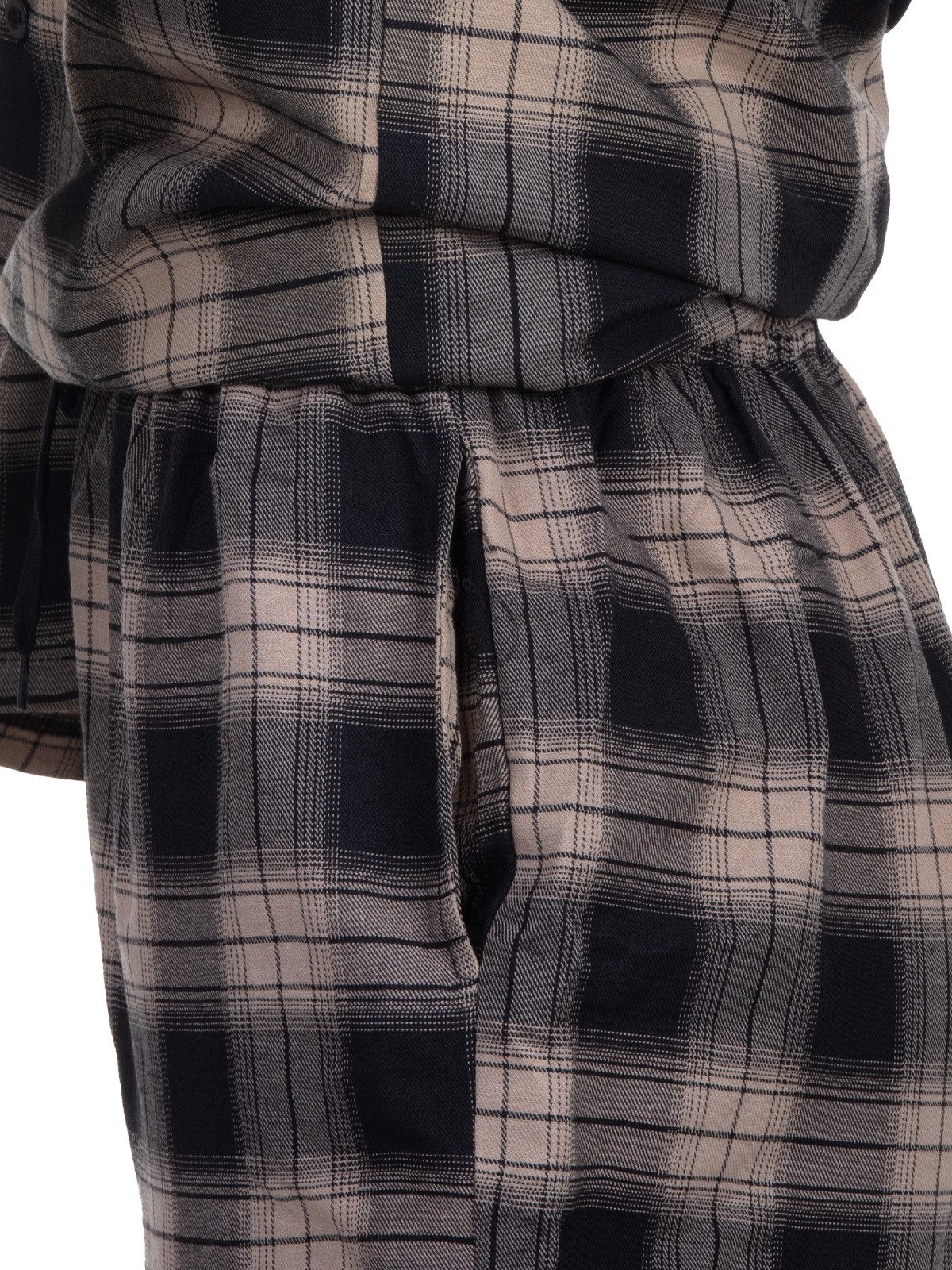 Henry Terre Schlafanzug Pyjama Set Langarm - kariert