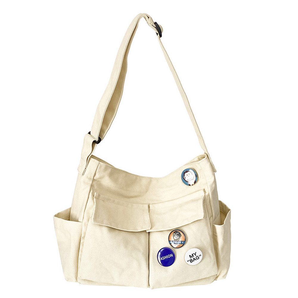 Coonoor Schultertasche Canvas Messenger Bag Umhängetasche Crossbody Schulter Tote Hobo Bag, für Frauen und Männer - Große Tasche mit mehreren Fächern
