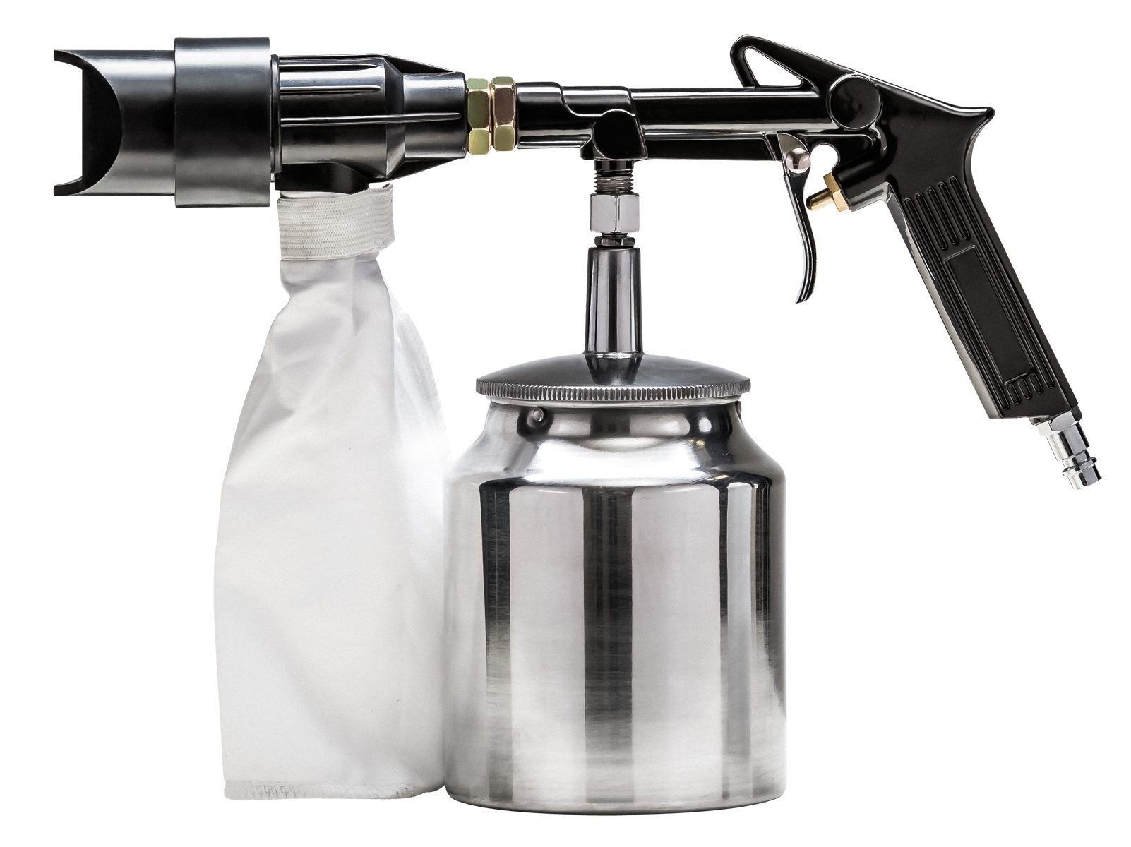 ROWI Sandstrahlpistole Sandstrahlpistole mit Rückgewinnung - DSR 1000/1, max. 6 bar, 300 l/min, Praktischer Auffangbeutel zur Wiederverwendung des Strahlguts.