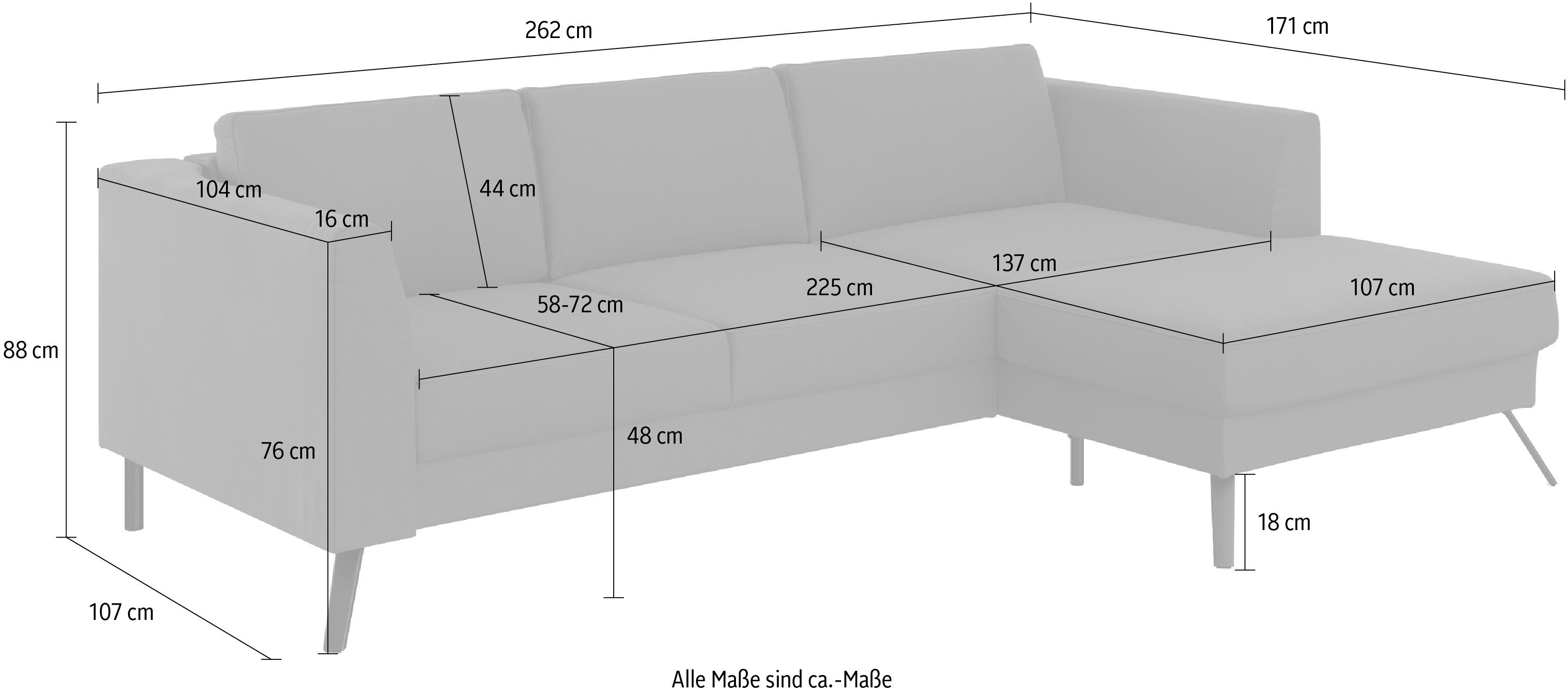 Ecksofa Lindholm, Sitztiefenverstellung sit&more mit und Federkern