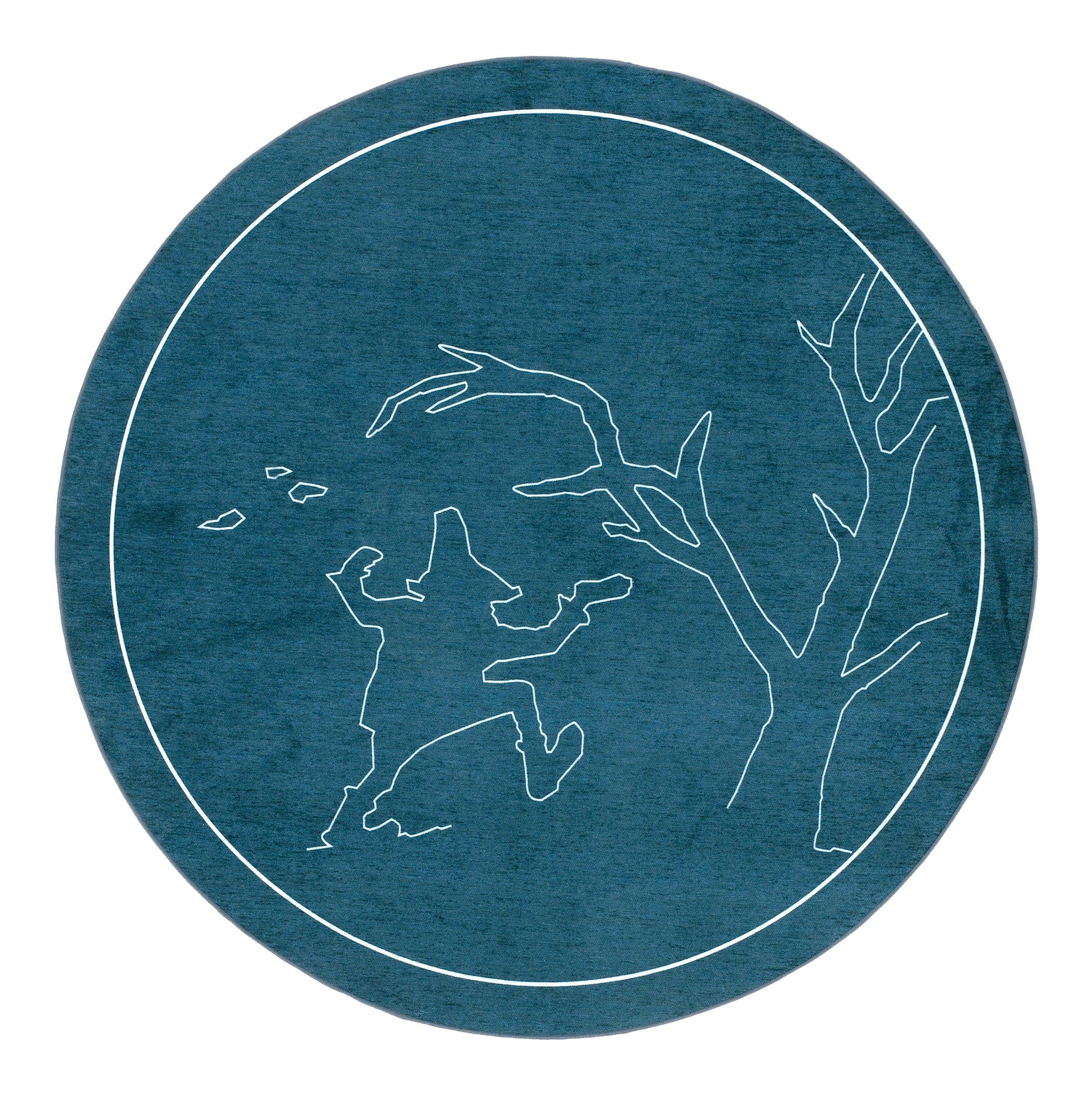 grimmliis Kinderteppich grimmliis Märchen Rumpelstilzchen blau, rund