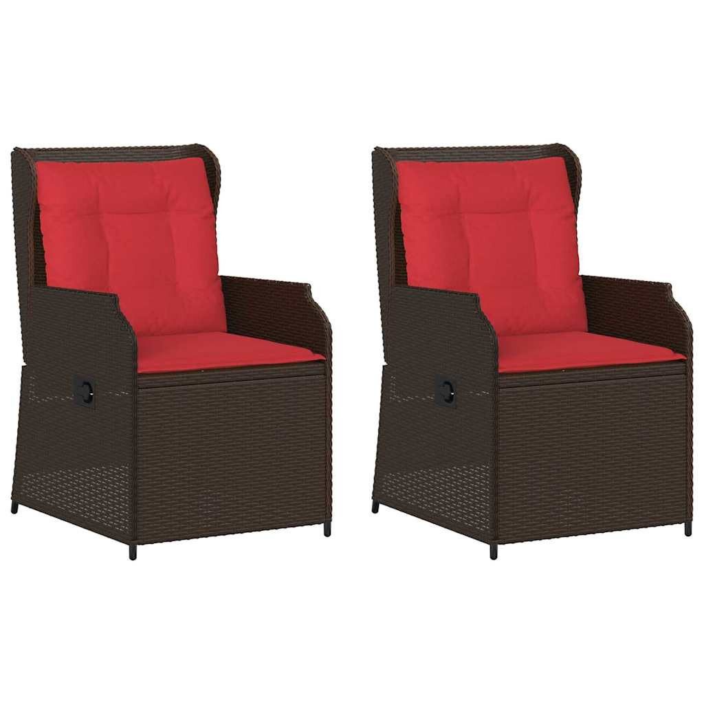 vidaXL Gartenlounge-Set Gartenbank 2 pcs Braun Poly-Rattan, (2-tlg)