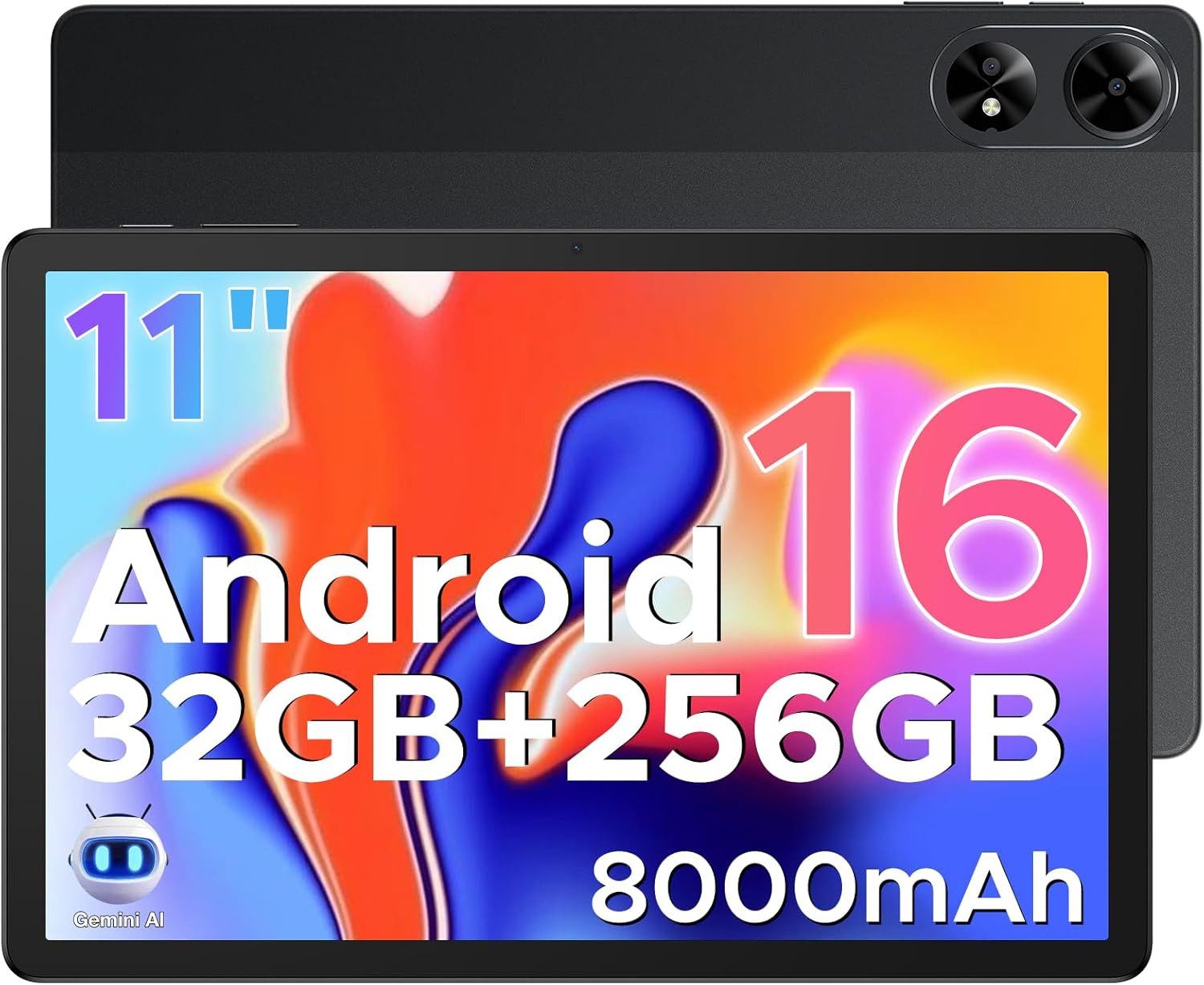 DOOGEE 8 GB RAM Gemini AI, 8000mAh 90Hz Display 13MP+5MP Face ID/OTG Gaming Tablet (11", 256 GB, Android 16, Intelligentes Multitasking-Gerät für Arbeit, Streaming & Unterhaltung)