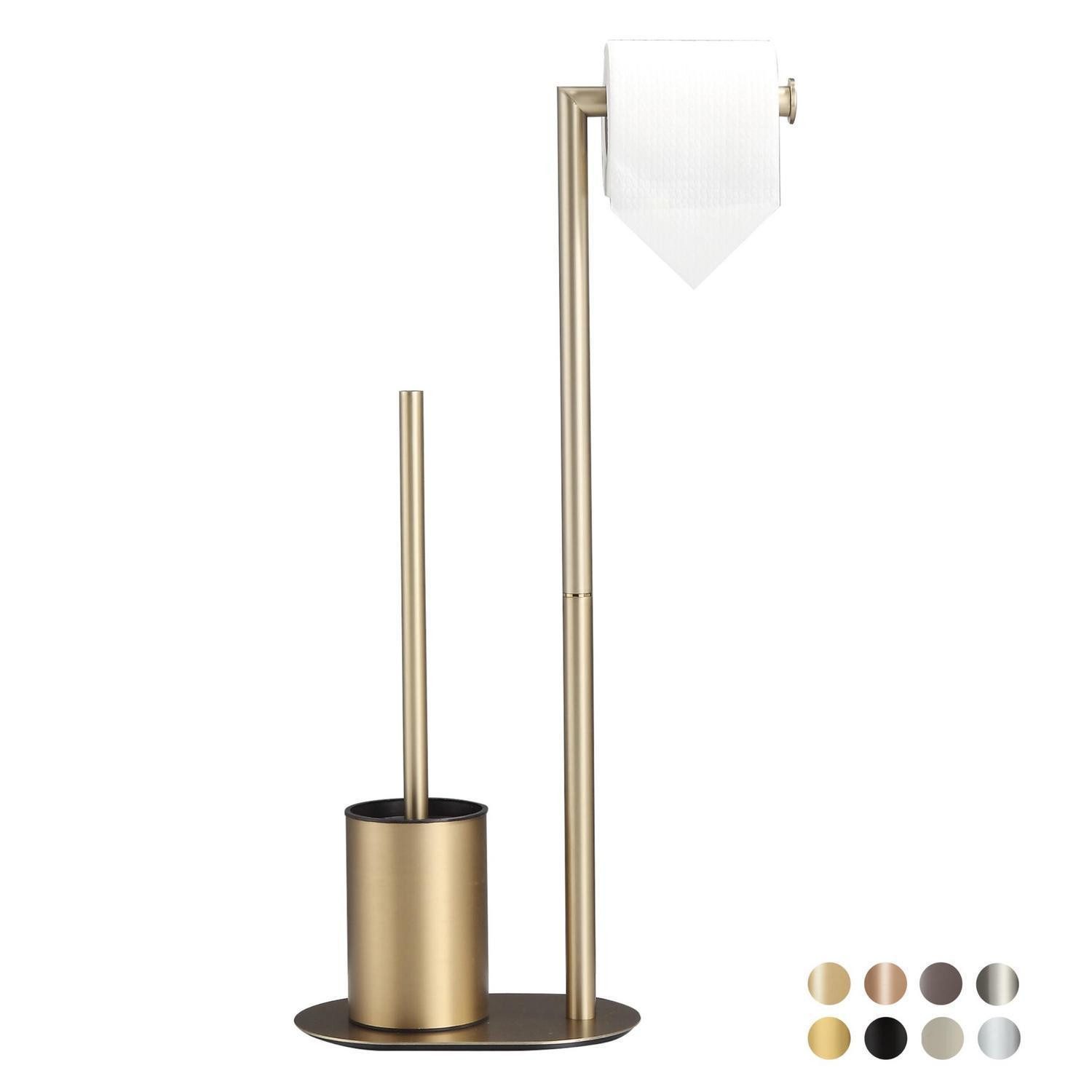 LuxusKollektion WC-Garnitur WC Garnitur mit Halter Bürstengold gebürstet