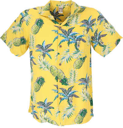 Guru-Shop Hemd & Shirt Hawaiihemd, Hippiehemd Kurzarm, Herrenhemd mit.. Hippie, Ethno Style, alternative Bekleidung