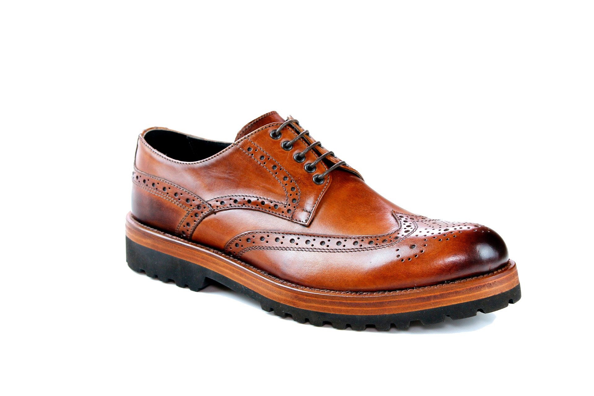 Hamlet Hamlet FRED Herren Schnürschuh Budapester Crust Brandy Schnürschuh