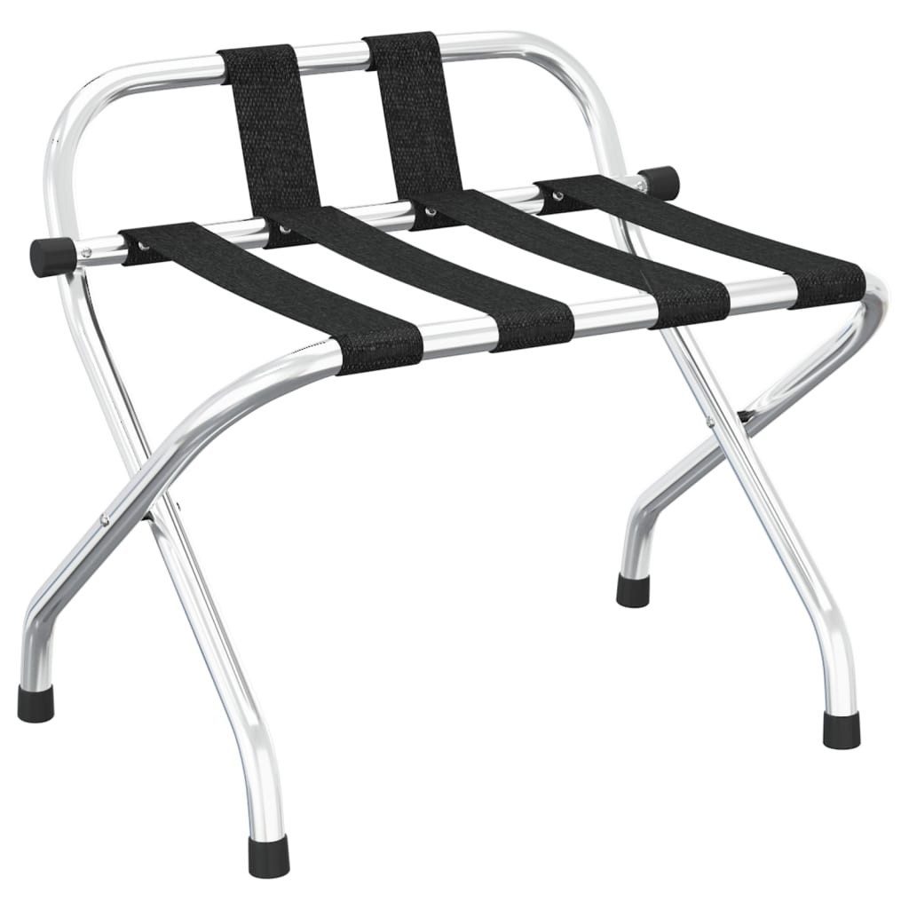 vidaXL Kofferstaffelei Gepäckträger mit Rückenlehne Silber 56 x 39 x 52 cm