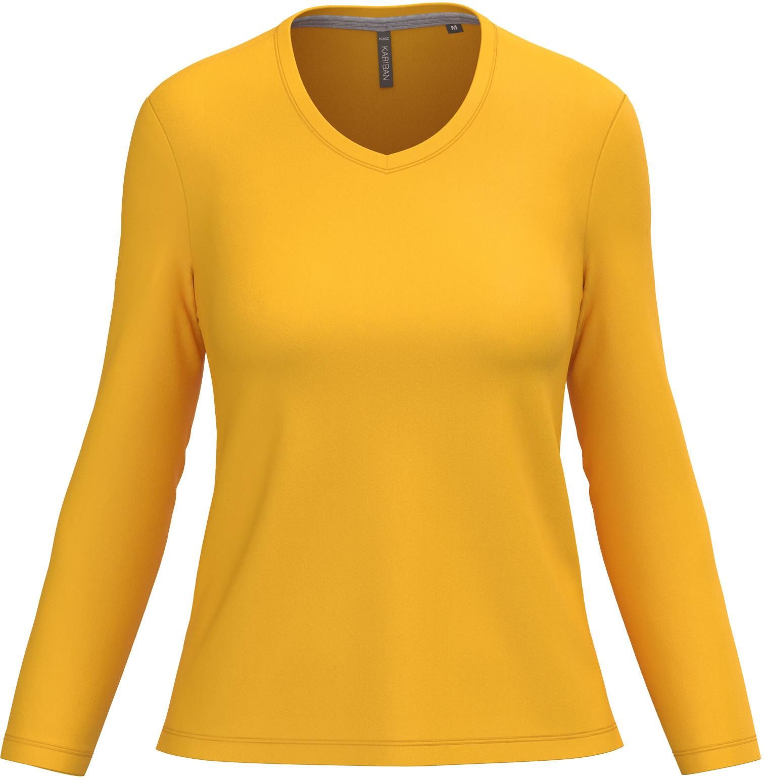 Kariban Langarmshirt Damen Langarmshirt Ladies' long sleeve V-neck T-shirt günstig online kaufen