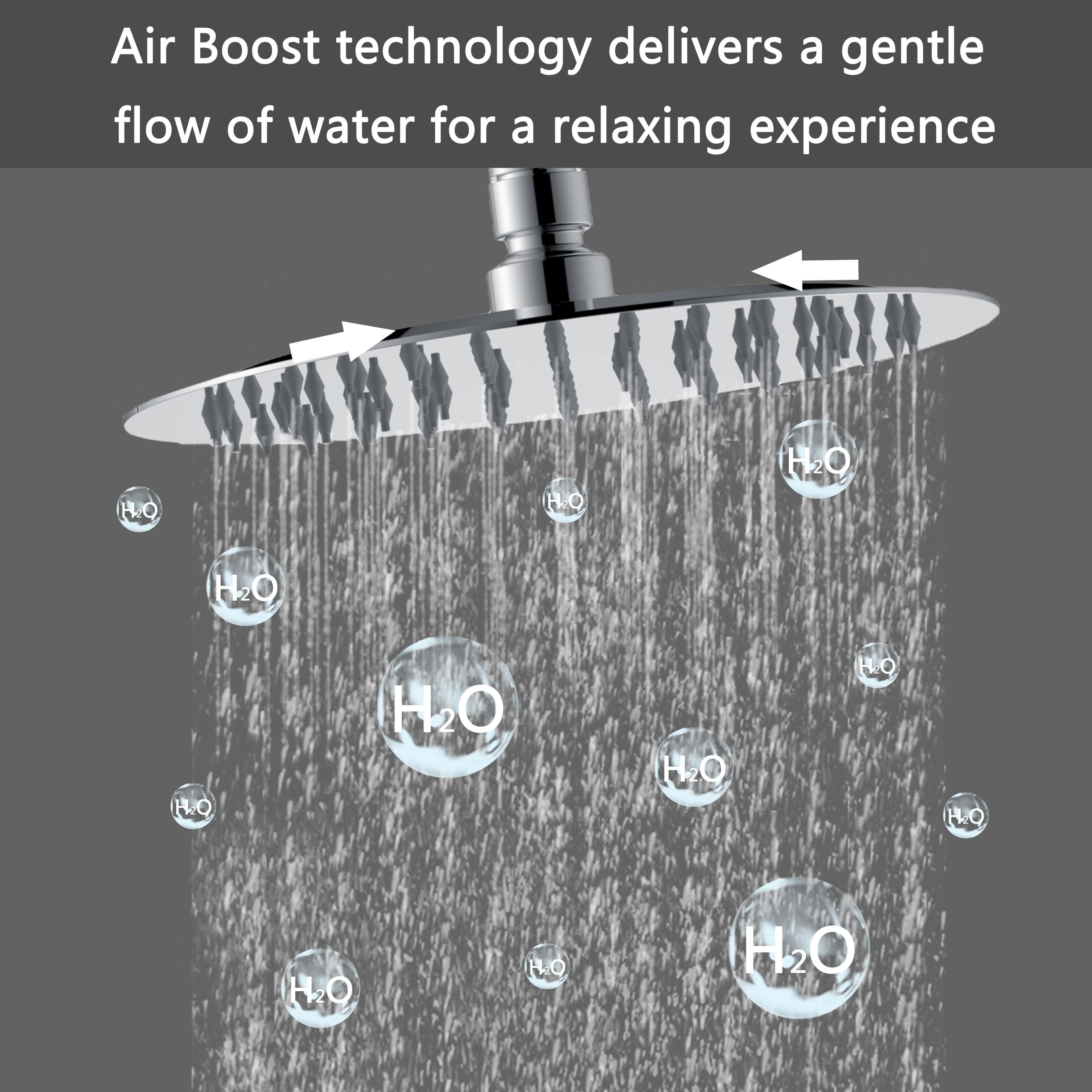 Aica Sanitär Duschsystem Thermostat Duscharmatur Regendusche Duschset mit Handbrause Massage, Set, Brauseschlauch mit Verdrehschutz