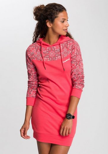 KangaROOS Sweatkleid mit schönem Print im Ärmel- und Brustbereich