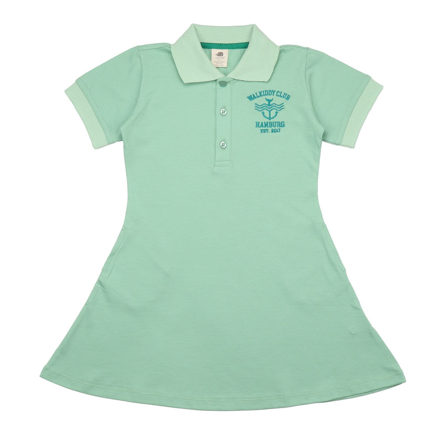 Walkiddy Polokleid Polokleid aus Bio-Baumwolle mit sportlichem Look Bio Baumwolle,GOTS,Kinderbekleidung,nachhaltige Klamotten,Kleid