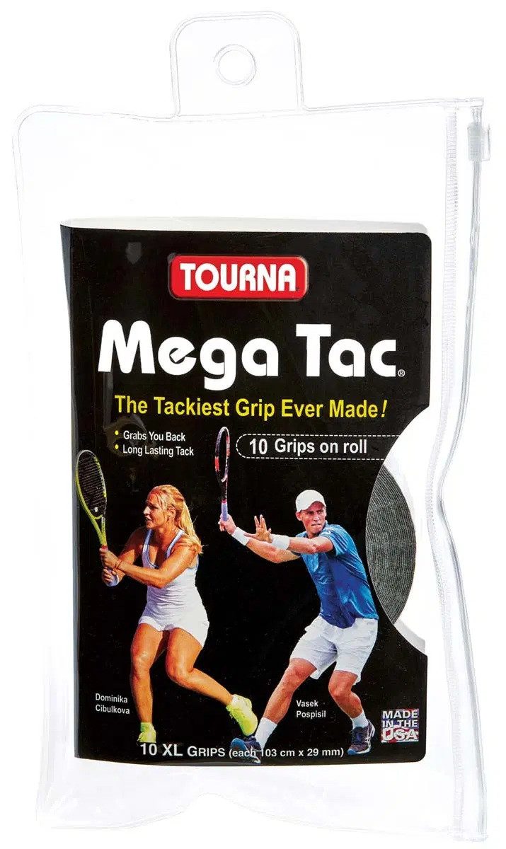 Griffband Overgrip Mega Tac (extreme Griffigkeit, haltbar, breit) schwarz 10er