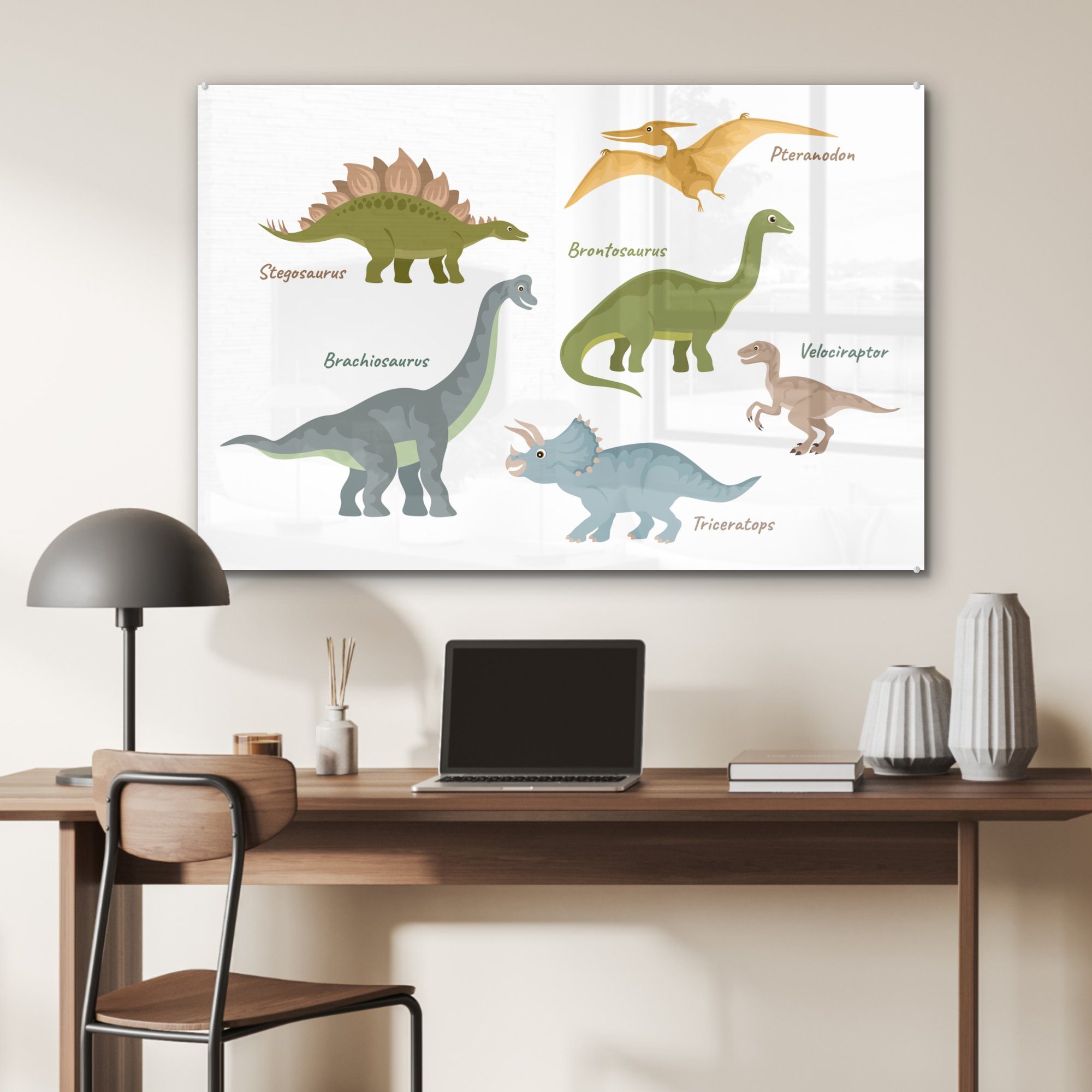 Dinosaurier Acrylglasbilder Acrylglasbild Jura - MuchoWow & - Schlafzimmer Kinderzimmer, Wohnzimmer (1 St),