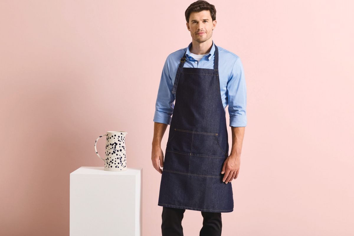 Premier Workwear Kochschürze Jeans Stitch Denim Bib Apron - 72 x 86 cm