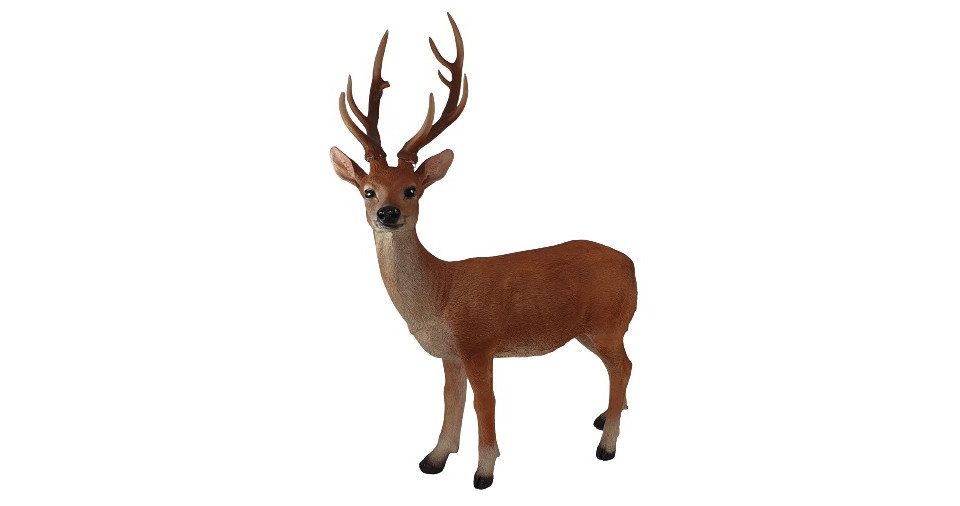 Figurendiscounter Gartenfigur Dekofigur Hirsch 98 x 78 cm braun