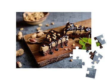 puzzleYOU Puzzle Kuchen mit Erdnussbuttercreme und Schokolade, 48 Puzzleteile, puzzleYOU-Kollektionen Essen und Trinken