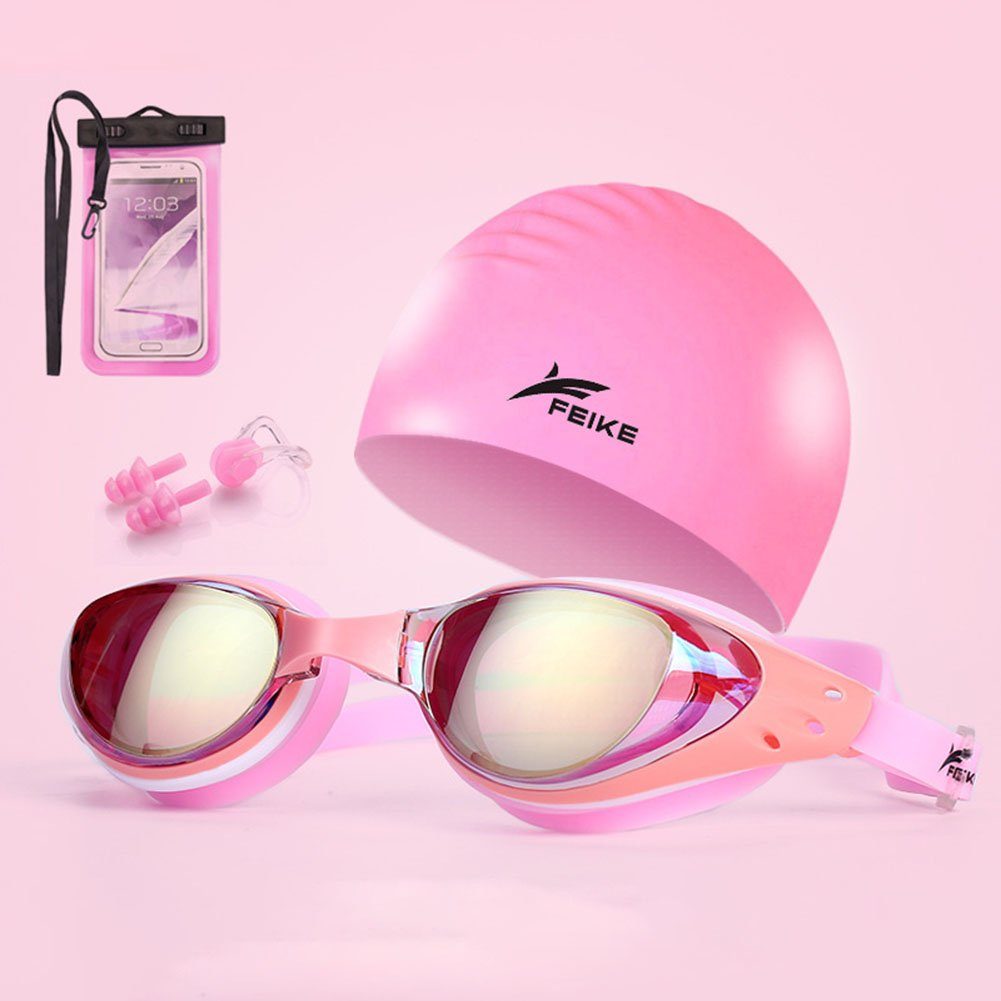 wimm Schwimmbrille Schwimmbrille,Taucherbrille,Unisex für Erwachsene,Auslaufsicher Rosa