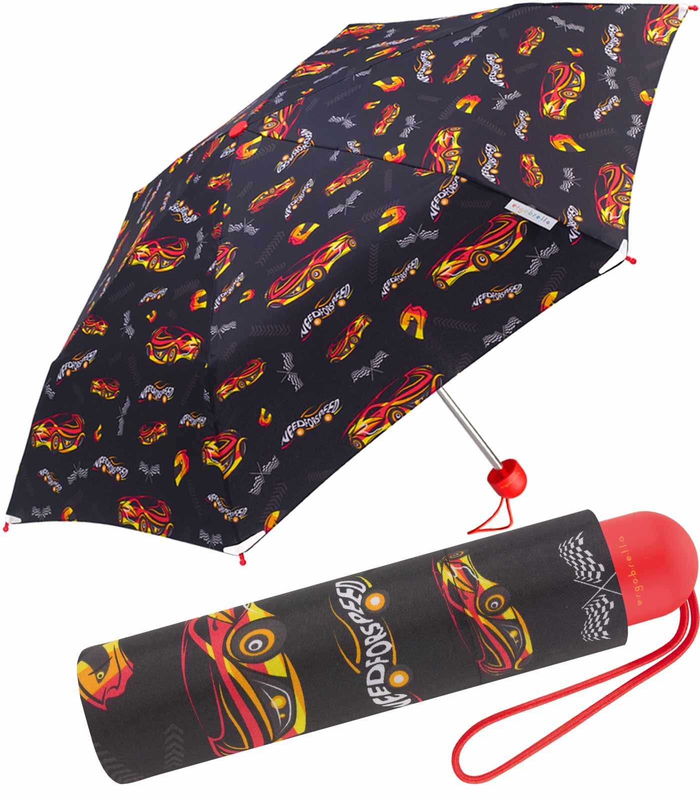 HAPPY RAIN Taschenregenschirm reflektierend Kinderschirm fantasievoll Basic und bedruckt, Mini farbenfroh