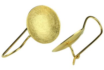 SILBERMOOS Paar Ohrhänger Klassische Schalen-Ohrhänger vergoldet, 925 Sterling Silber