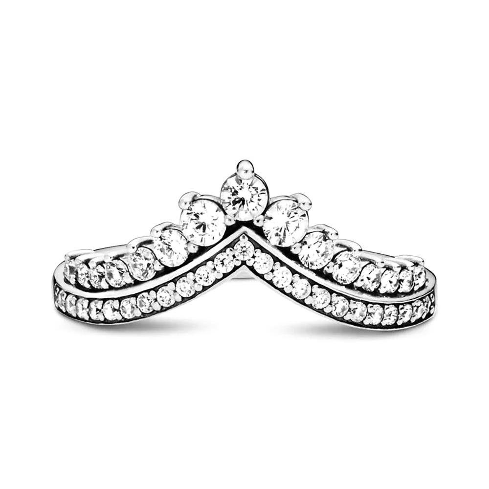 Pandora Fingerring Pandora 197736CZ-64 Tiara Wishbone Silver Ring wit Size 64