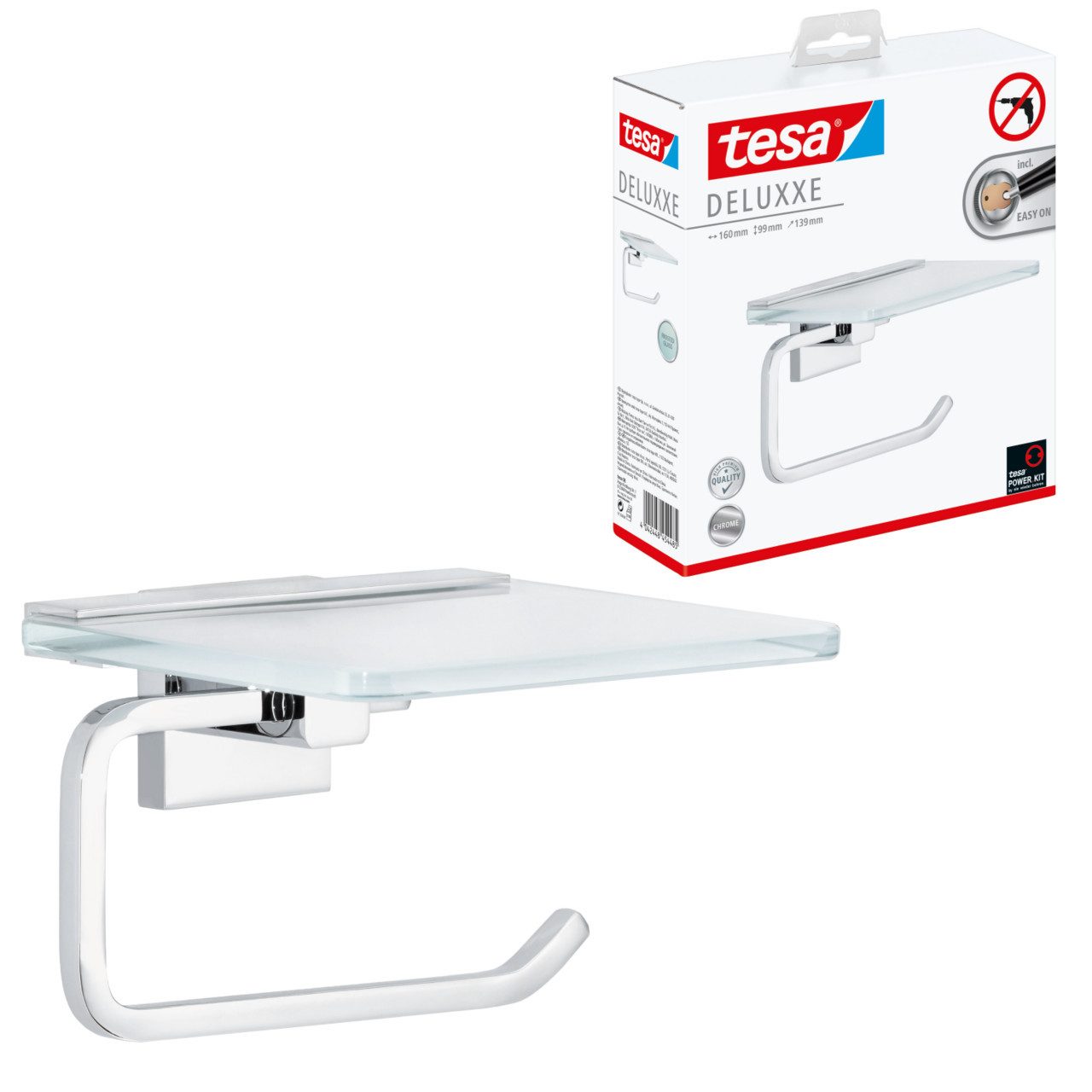 tesa Toilettenpapierhalter DELUXXE WC-Rollenhalter ohne Bohren günstig online kaufen