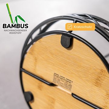bremermann Küchenrollenhalter Küchenrollenhalter aus Bambus und schwarzem Metall, freistehend