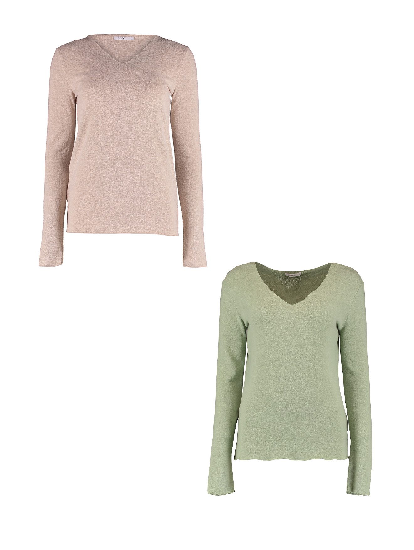 HaILY’S T-Shirt 2er-Set V-Ausschnitt Normale Passform (2-tlg) LS V TP Zi44na