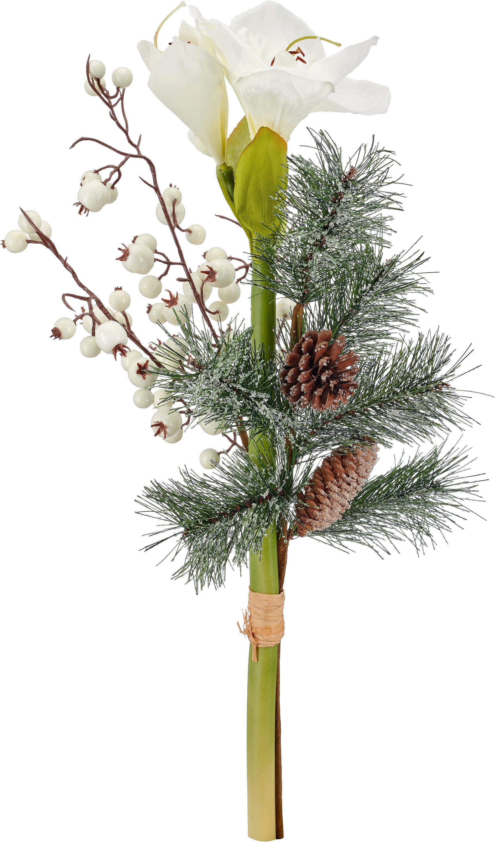 Winterliche Kunstpflanze Strauß mit Amaryllis, Creativ green, Höhe 65 cm, mit Beeren