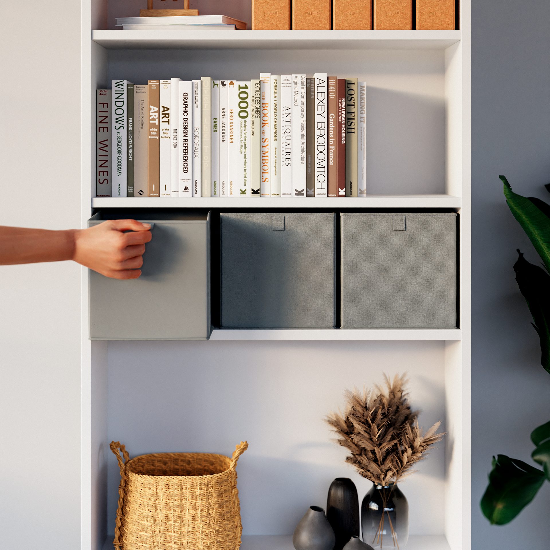 Clutter Cover Aufbewahrungsbox für Billy Regal, 3er-Set, Grau oder Anthrazi günstig online kaufen