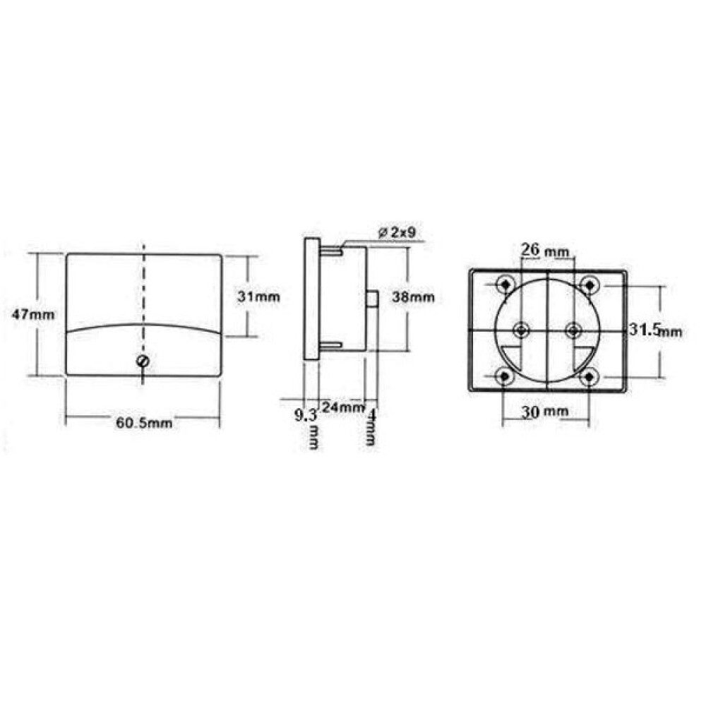 Velleman Strommessgerät Drehspulpanelmeter zum Einbau in elektronische Instrumente, Schalttafe, 1-tlg.