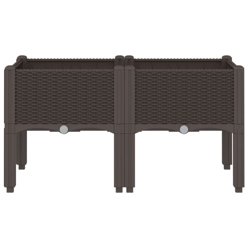 vidaXL Blumentopf Pflanzkasten mit Beinen Braun günstig online kaufen