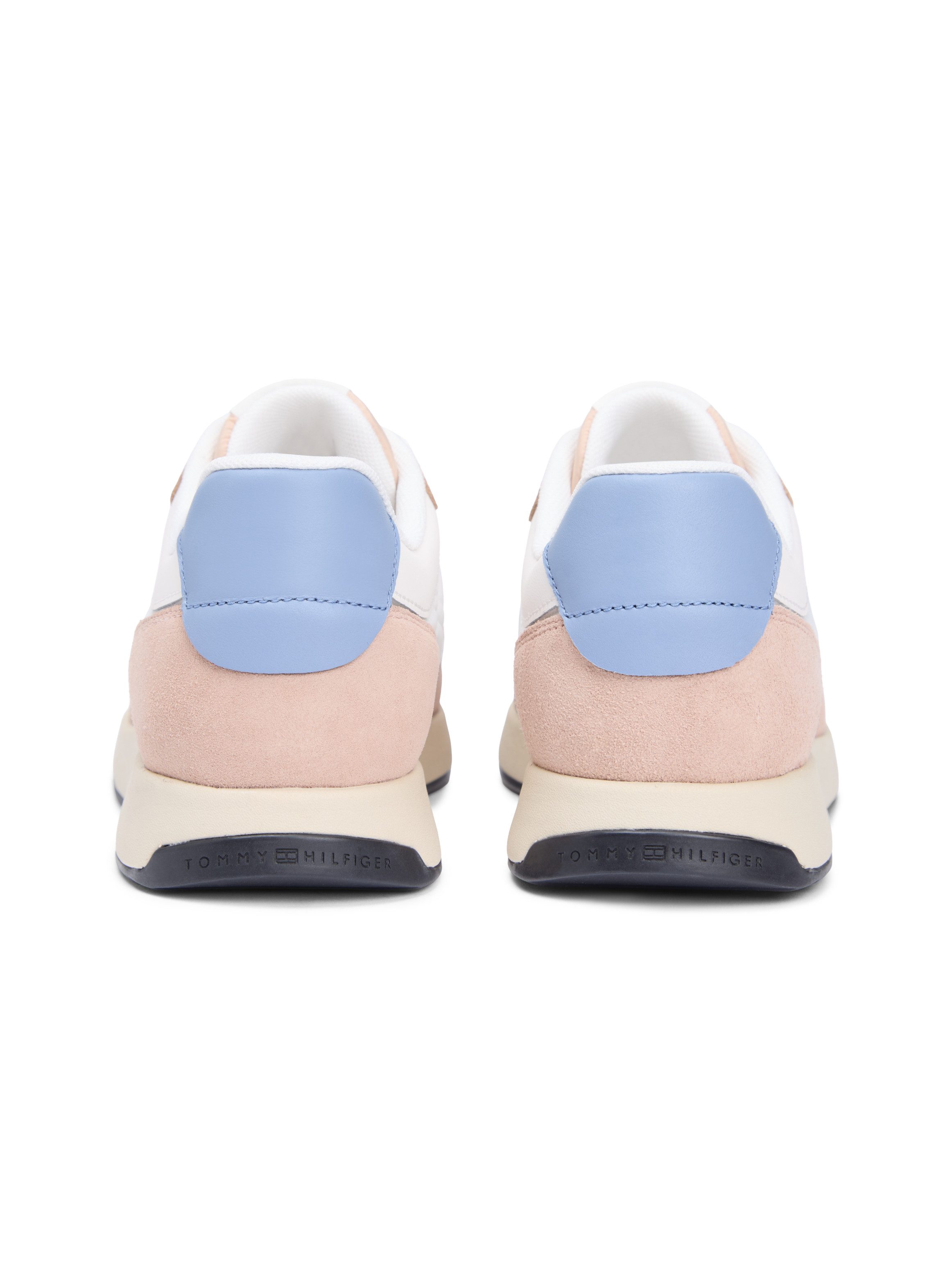 Tommy Hilfiger MIX MATERIAL RUNNER Plateausneaker, Freizeitschuh, Halbschuh, Schnürschuh mit modischem Kontrastbesatz